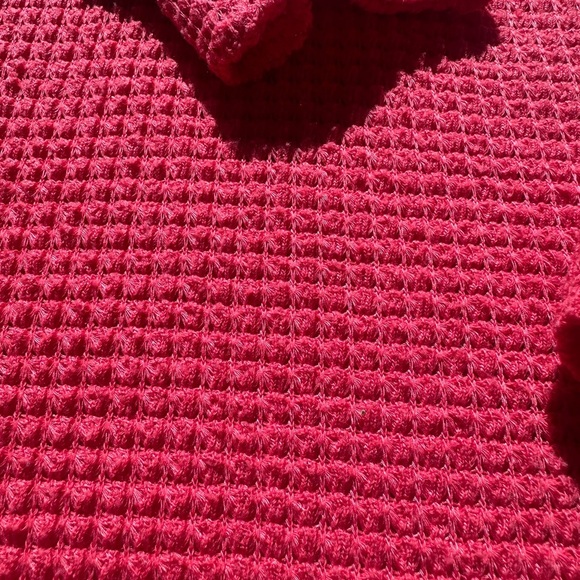 Andthewhy Women’s Leopard Sleeve Pink Cowl Neck Waffle Knit Sweater Size medium - Picture 5 of 8